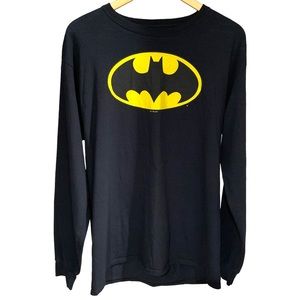 vintage dc BATMAN logo black long sleeve t-shirt